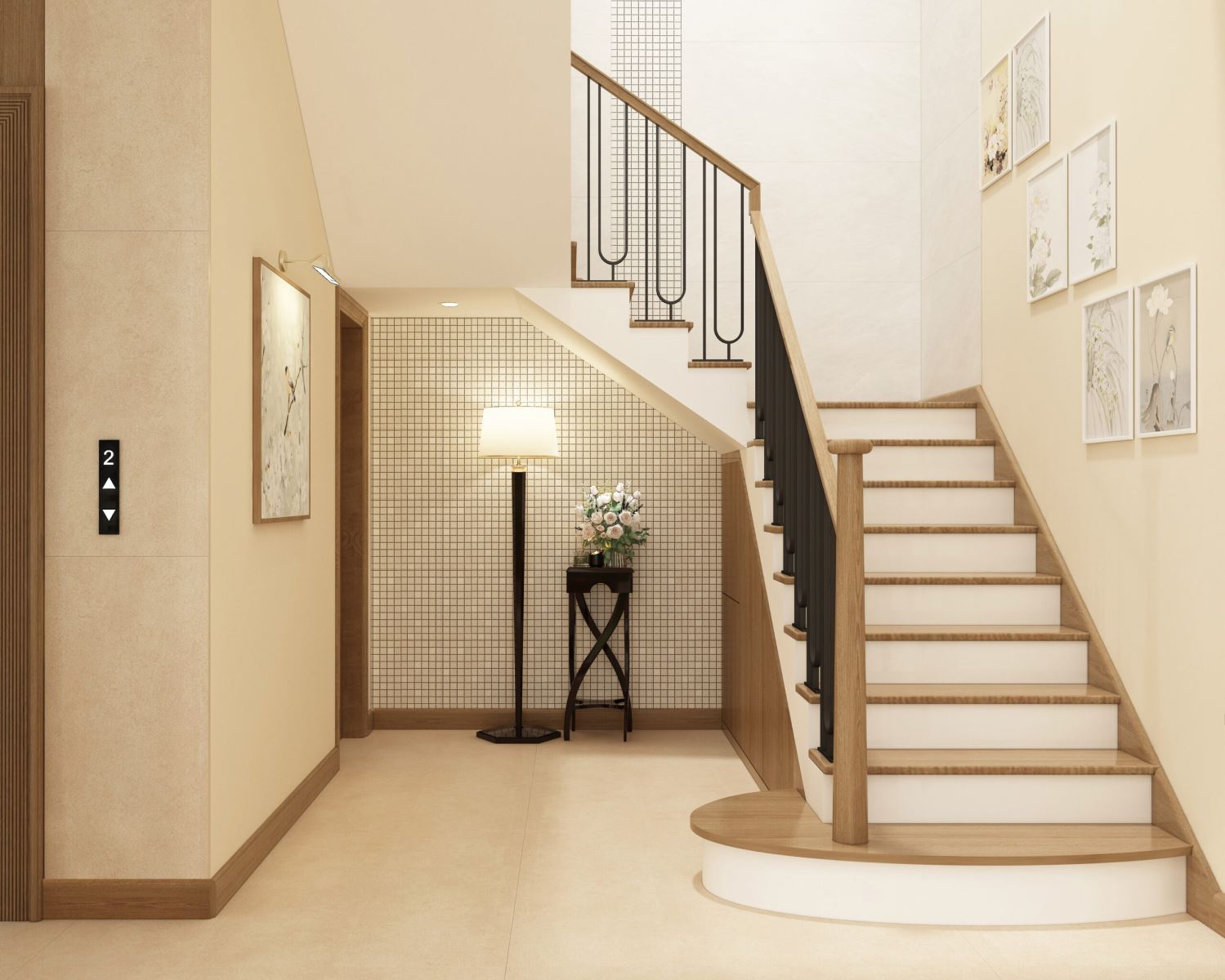 Thiết kế nội thất biệt thự Anh Nhân - Cầu thang 2