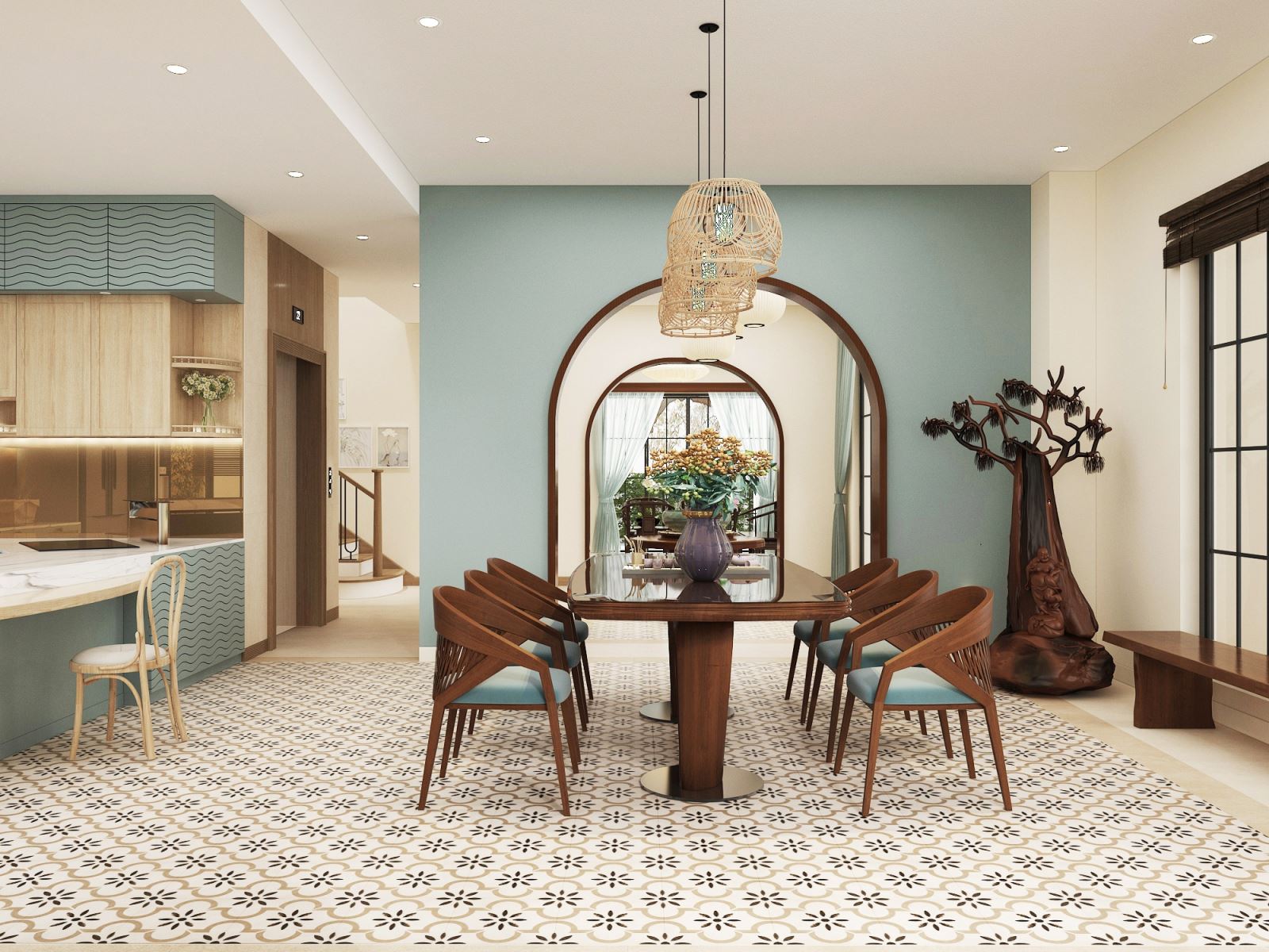 Thiết kế nội thất biệt thự Anh Nhân - Phòng ăn 2