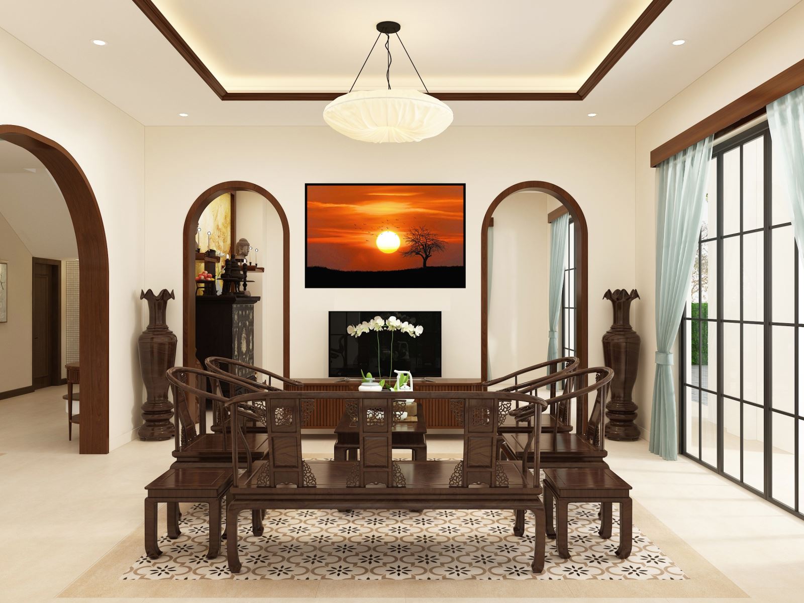 Thiết kế nội thất biệt thự Anh Nhân - Phòng khách 2