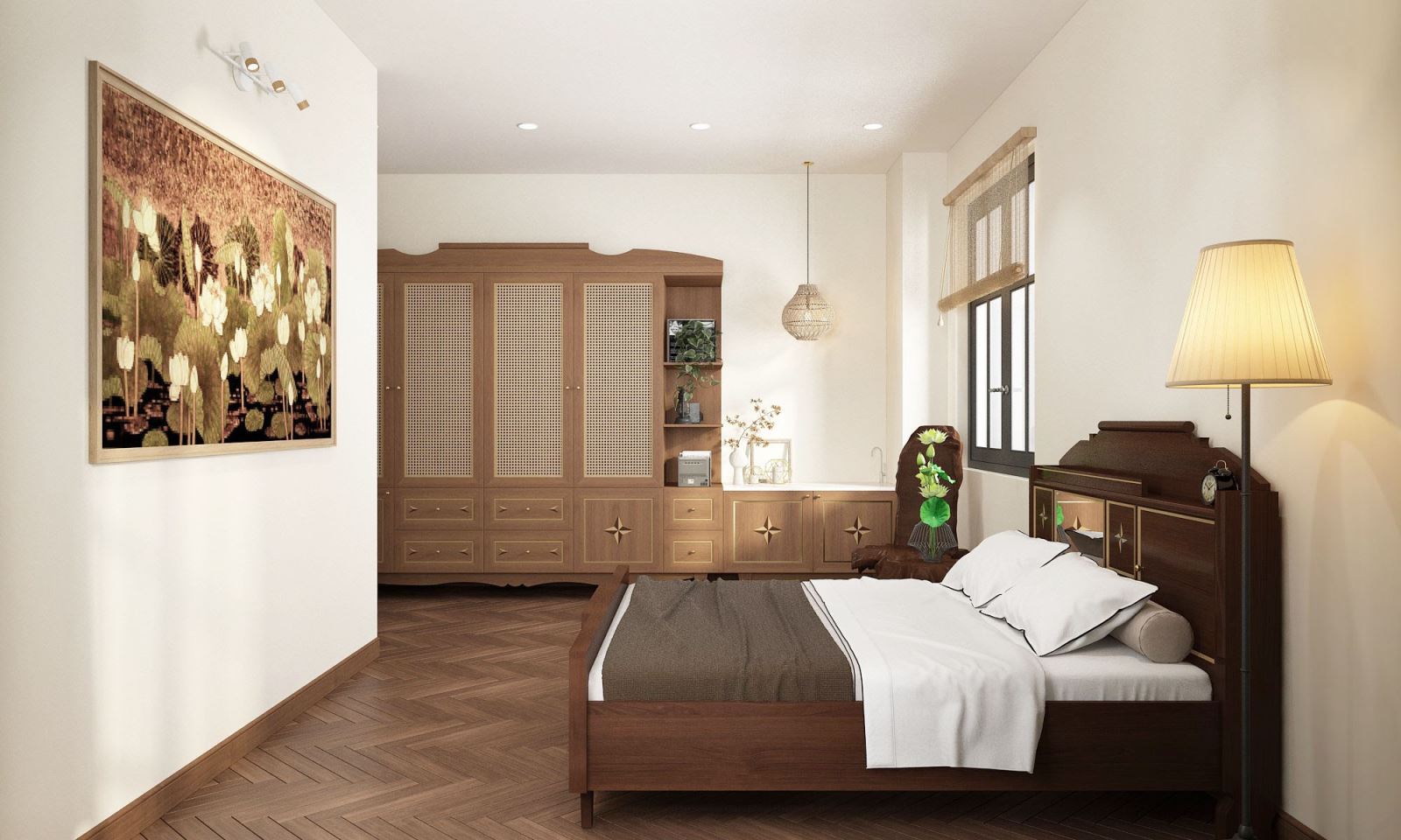 Thiết kế nội thất biệt thự Anh Nhân - Phòng ngủ ông bà