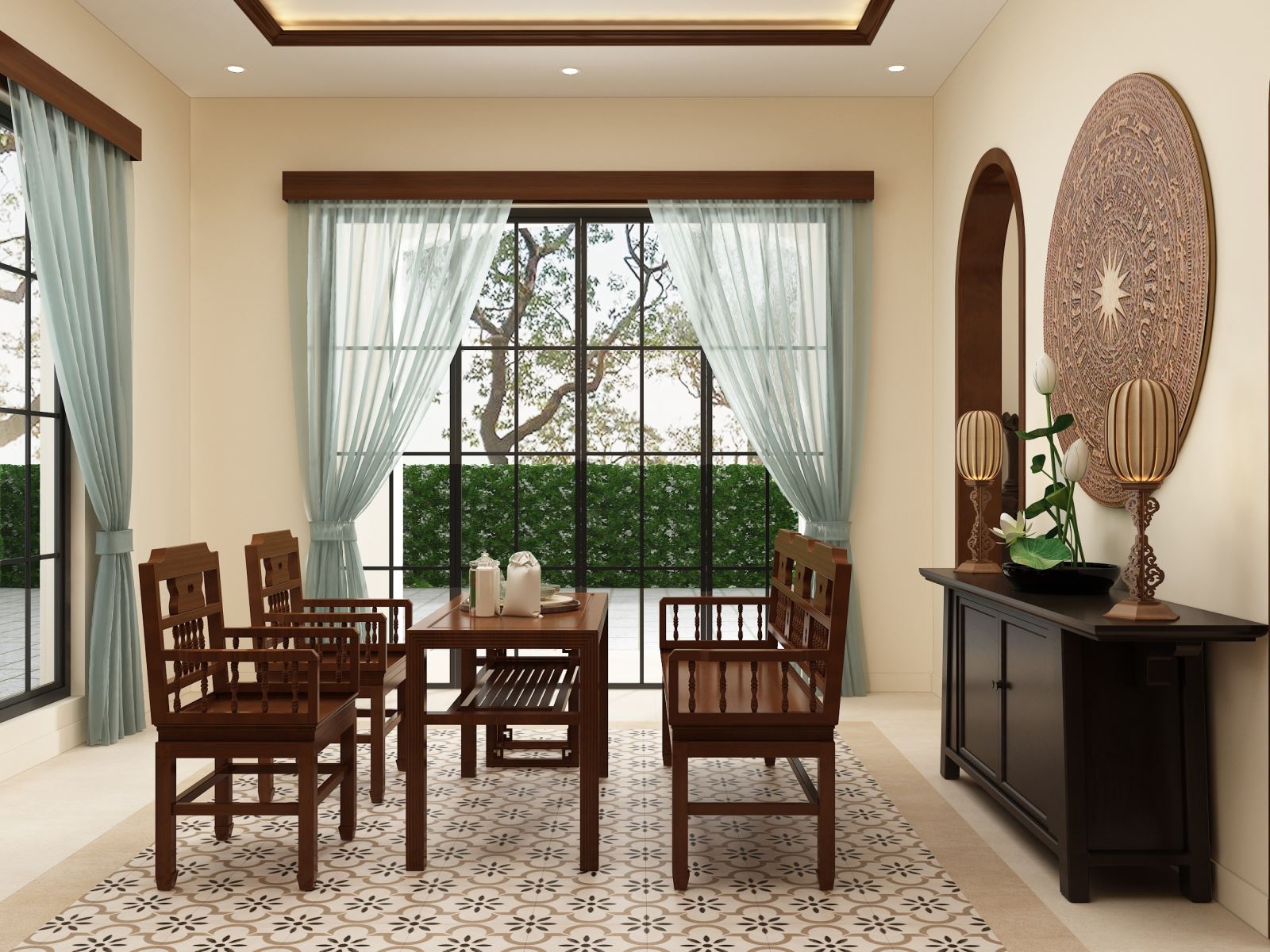 Thiết kế nội thất biệt thự Anh Nhân - Phòng tiếp khách