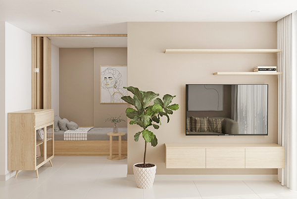 HCM - Thiết kế nội thất chung cư 43m2 1 phòng ngủ vinhomes grand park quận 9 10